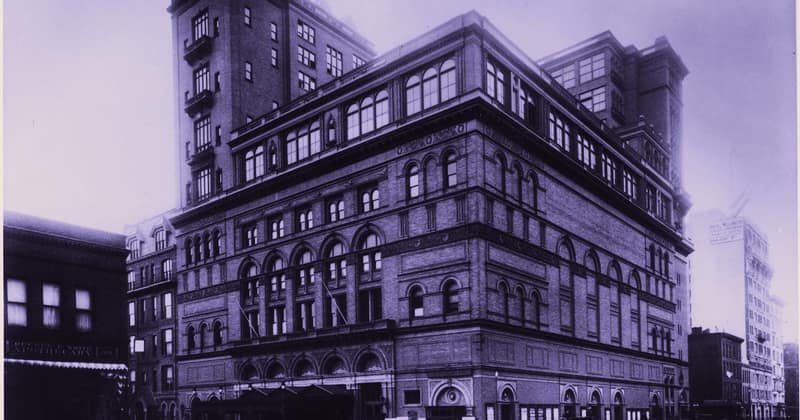 Carnegie Hall in 1899, seen looking south on Seventh Avenue at 57th Street