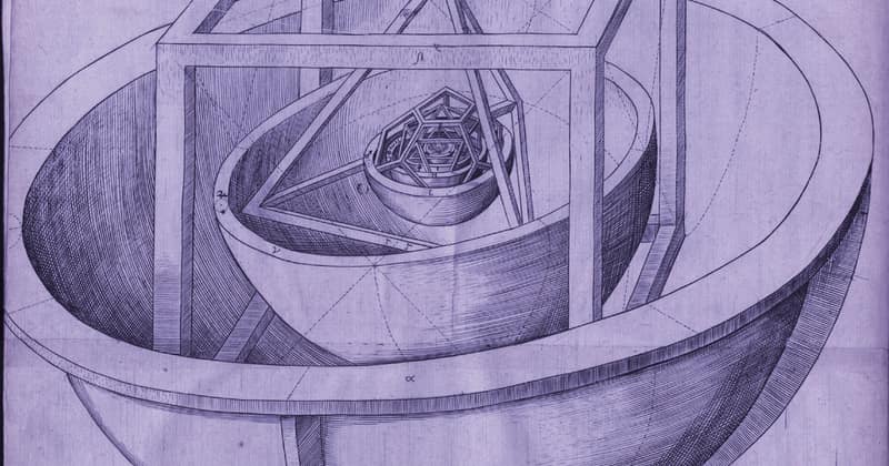 Kepler's engraving of the planets' orbits nested inside one another as geometric solids